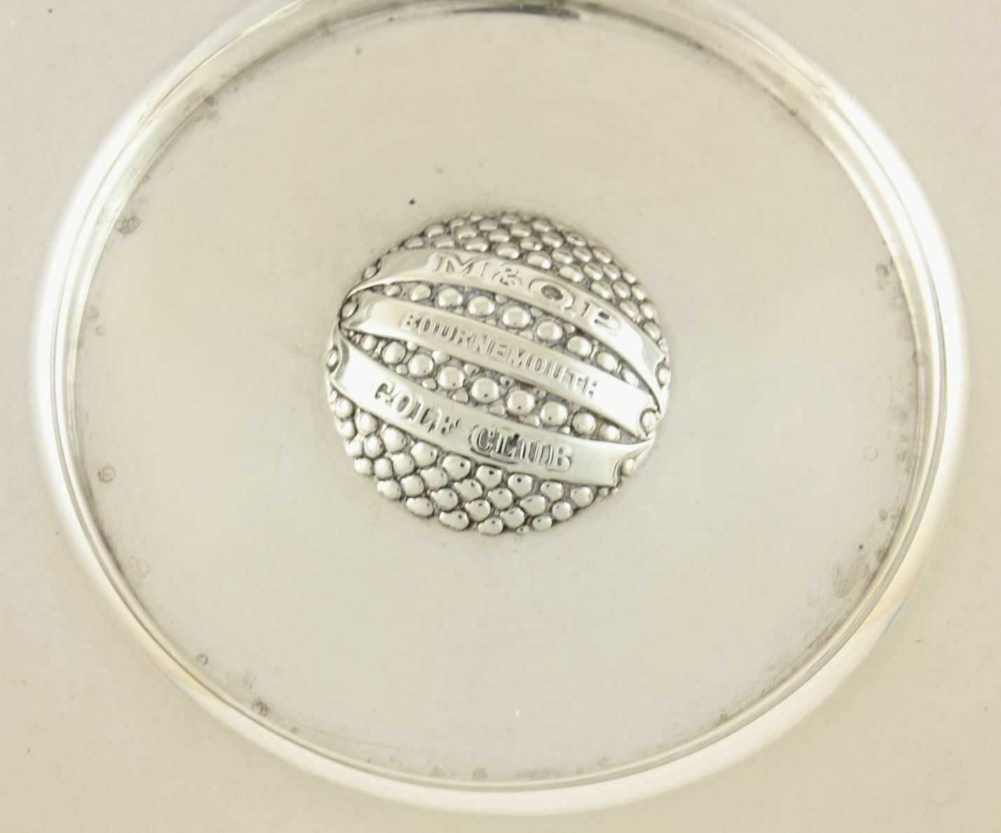 Silver Bramble Golf Ball Dish. M&Qp Bournemouth Golf Club Trophy 1920. photo vinterior