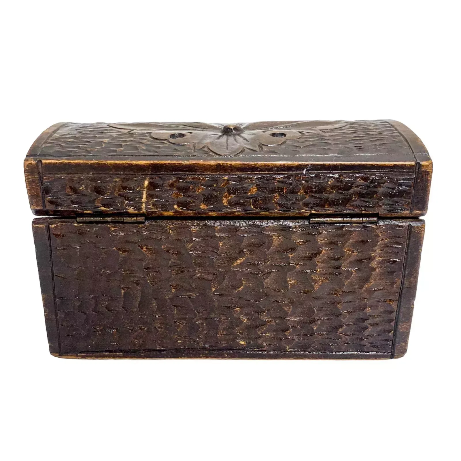 Antique 1890's German Gothic Revival Black Forest Domed Casket Jewellery Box photo 140.0