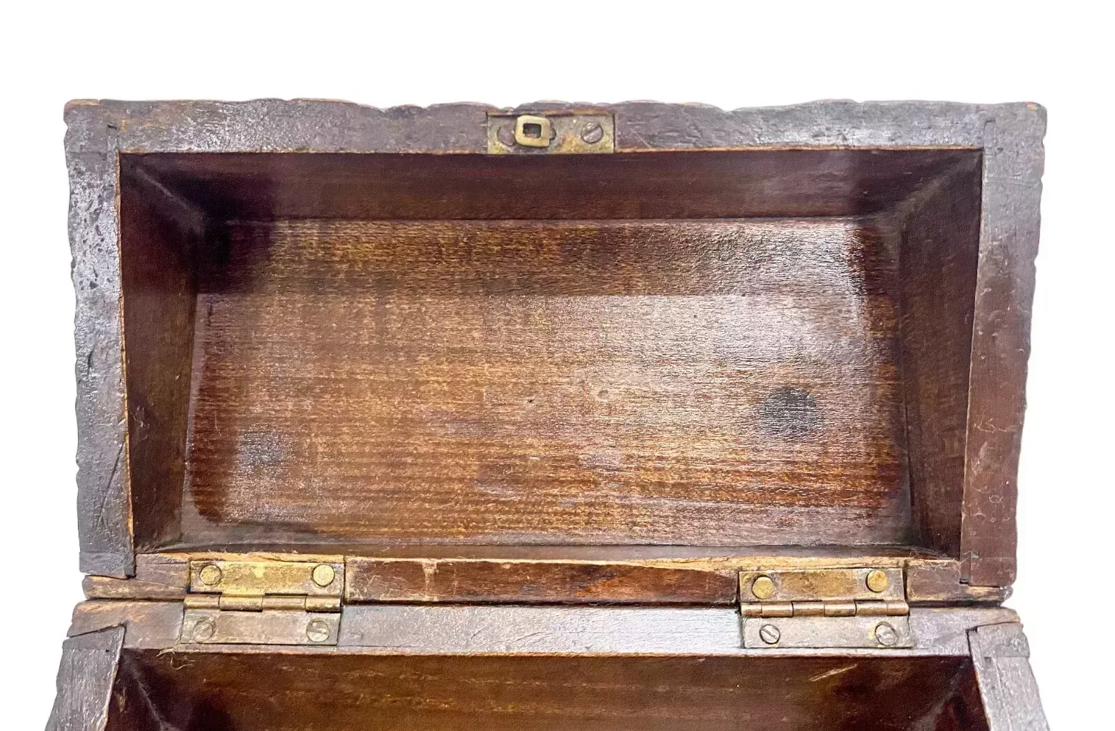 Home Decor Antique 1890's German Gothic Revival Black Forest Domed Casket Jewellery Box photo