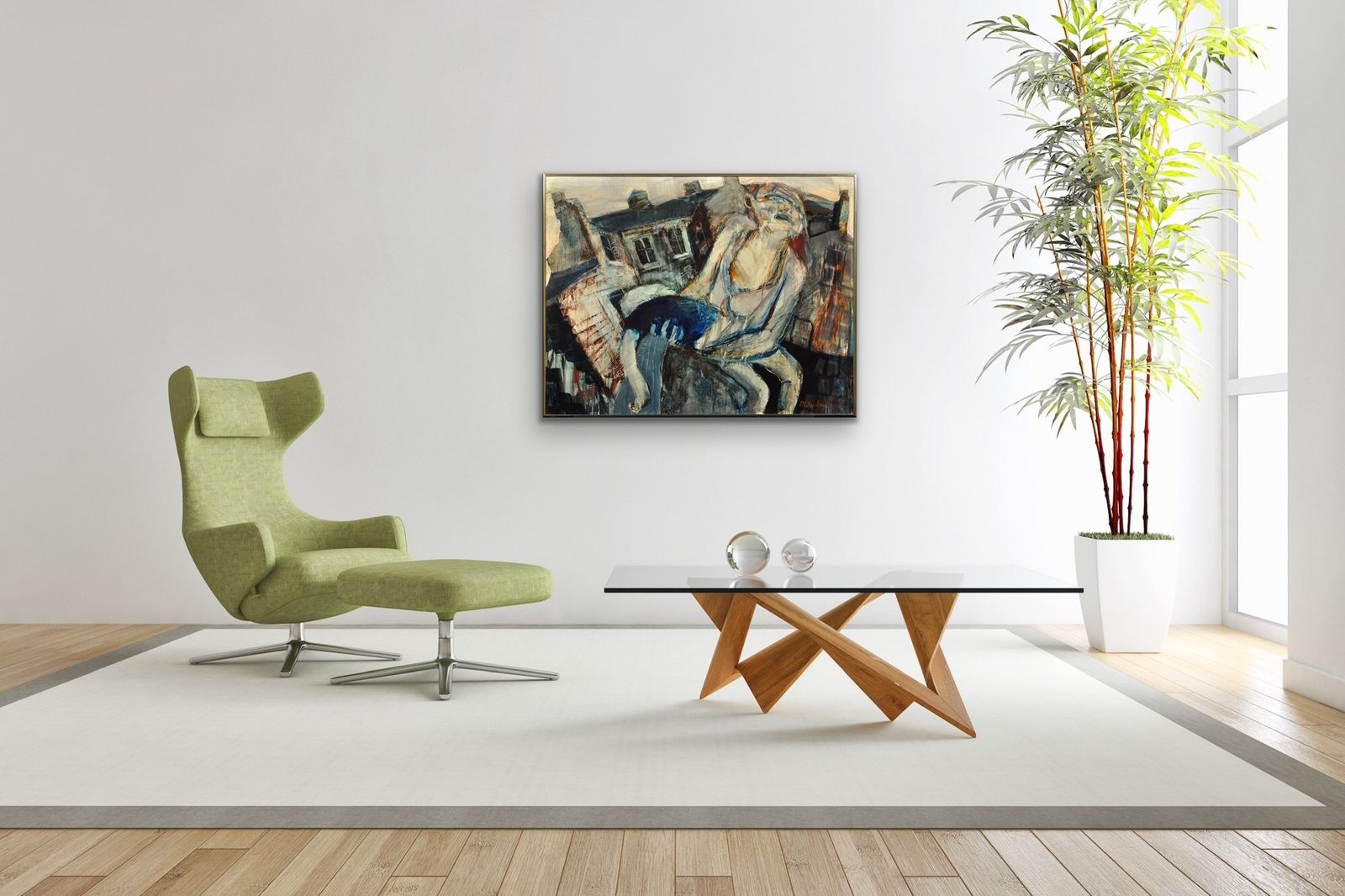 4395.0 Paul Anthony Waplington B.1938. English. Knocked Out! Forest Fields, 1960s Nottingham. Real Childhood Street Life Drama. Framed Mixed Media Painting. photo