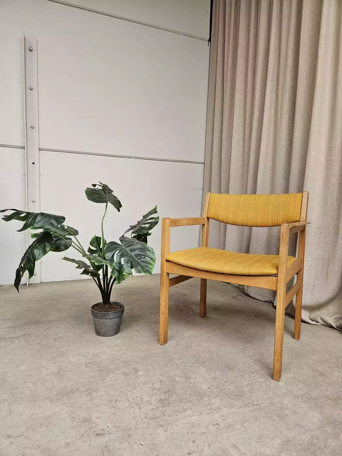 Vtg Mid Century Danish Oak Chair Side Armchair By Erik Wørts For Fdb Møbler R541