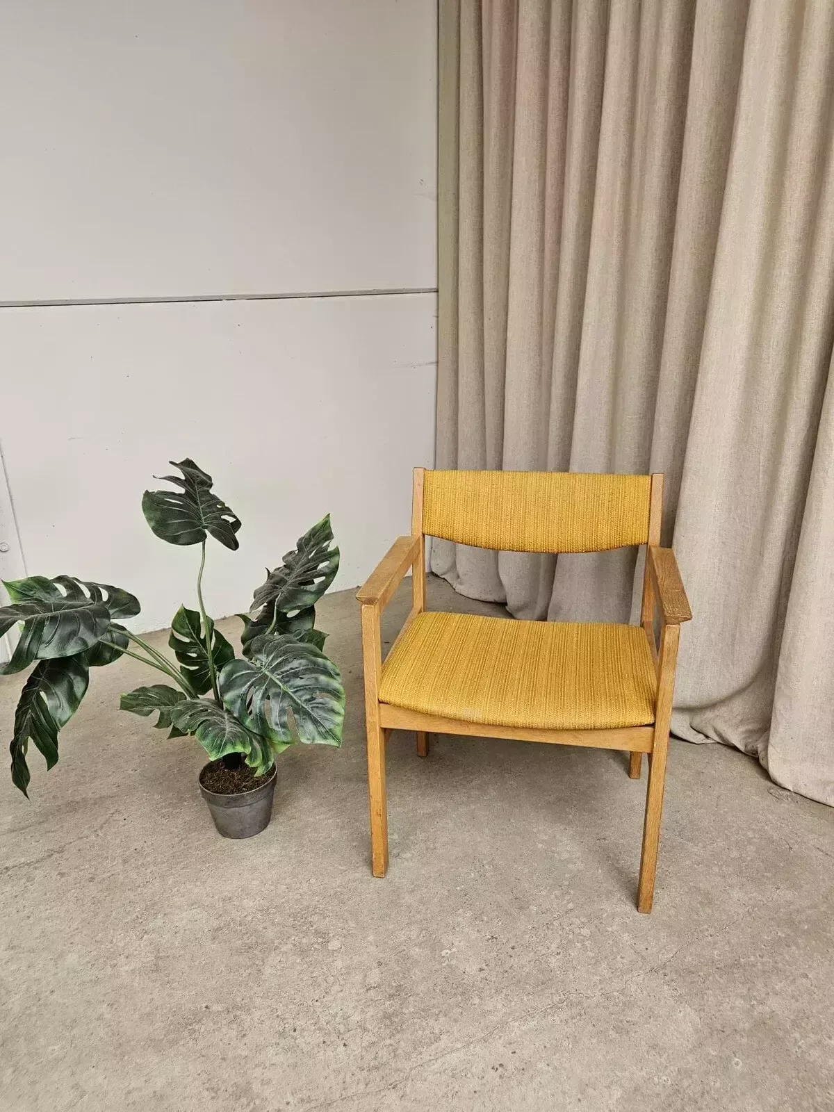 Vtg Mid Century Danish Oak Chair Side Armchair By Erik Wørts For Fdb Møbler R541 photo furniture