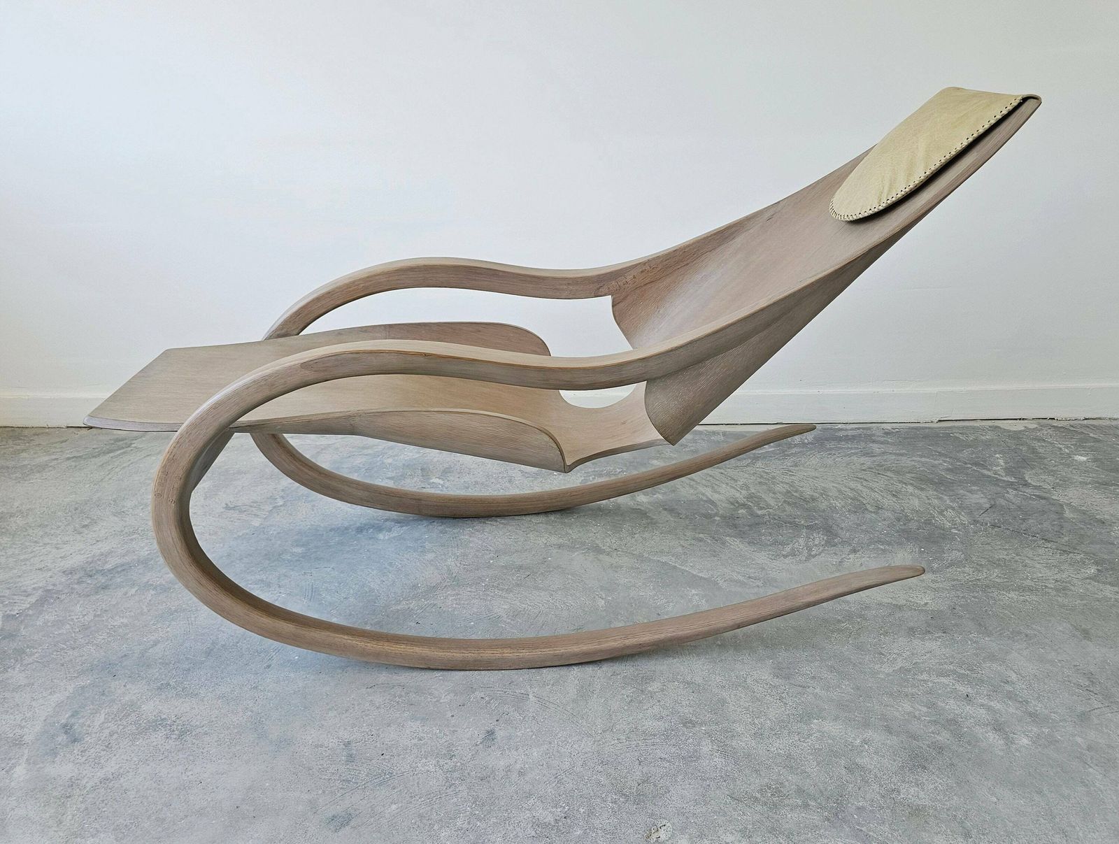 Breathtaking Contemporary Sculptural Rocking Chair Done In Molded Ash Plywood In Style Of Wendell Castle, Handmade And One Of A Kind photo Furniture