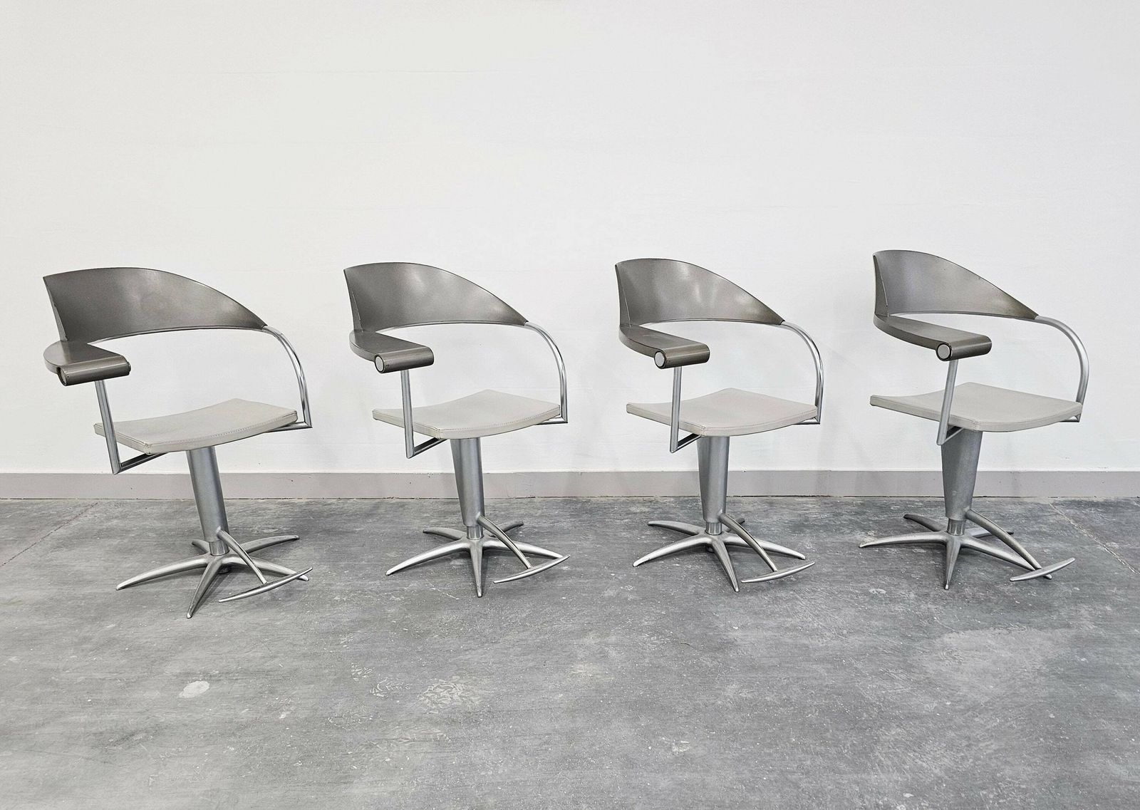 Exceptionally Rare Techno Barber Chair Designed By Philippe Starck For L'oreal // Made In France In 1989 photo vinterior