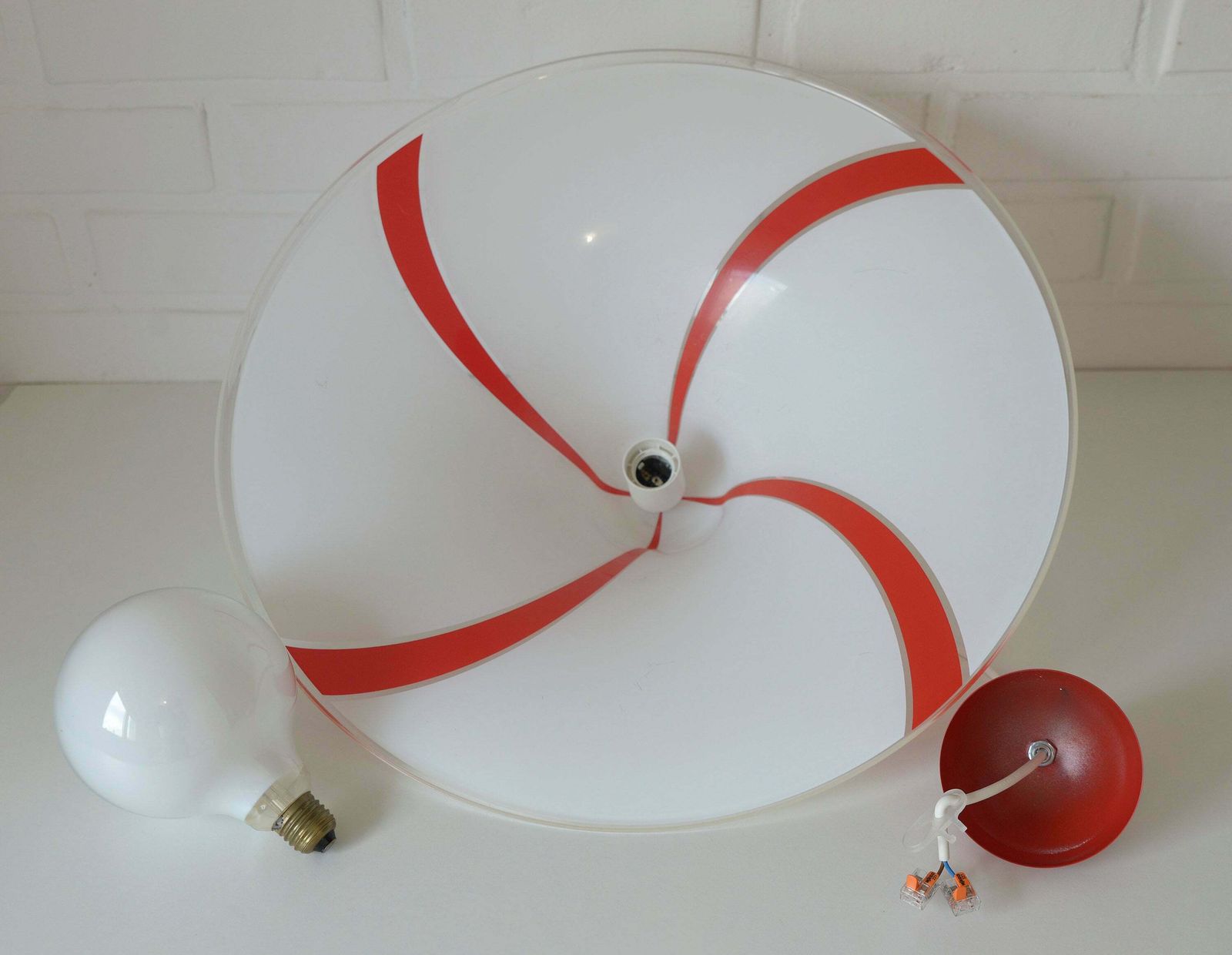 photo furniture Vintage Hanging Lamp / Pop Art / Plastic Trumpet / Meblo / Albatros / Pendant Light / Mcm Light Fixture / 1970's Yugoslavia / Cool Lamp