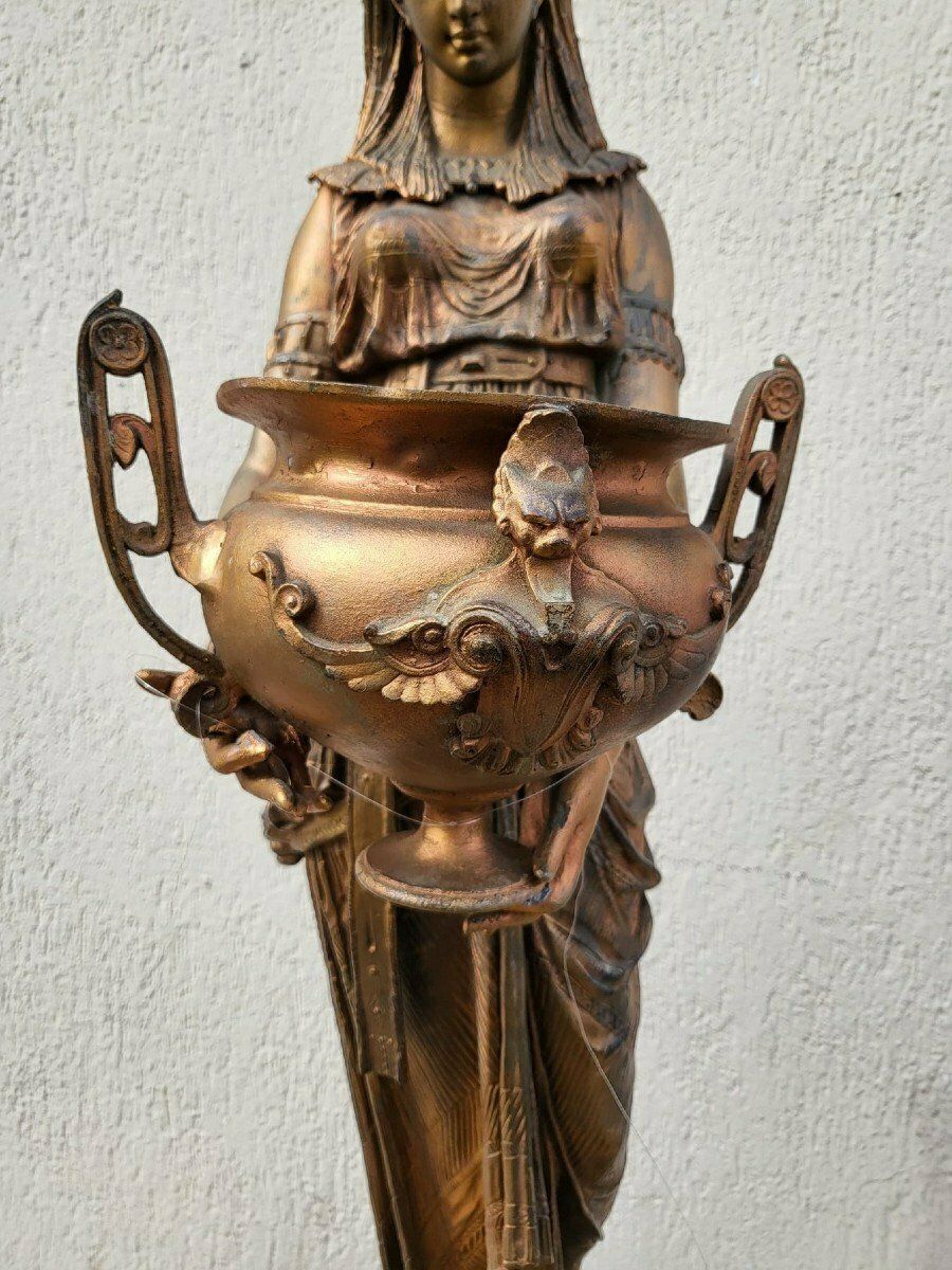 Egyptian Woman With Urn, Orientalist Spelter, Signed, Late 19th Century photo buy