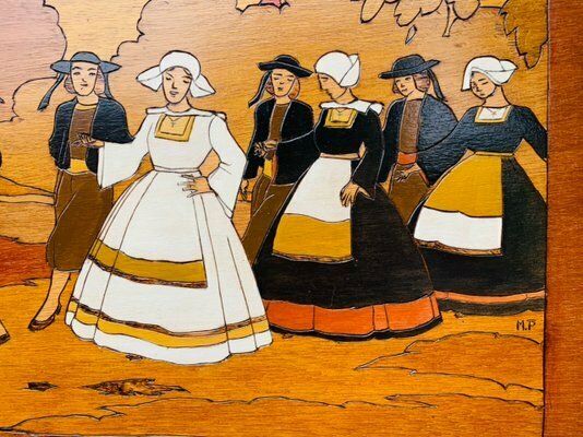 Wood Carved Folk Art Panels, 1940s, Set Of 2 photo 370.0