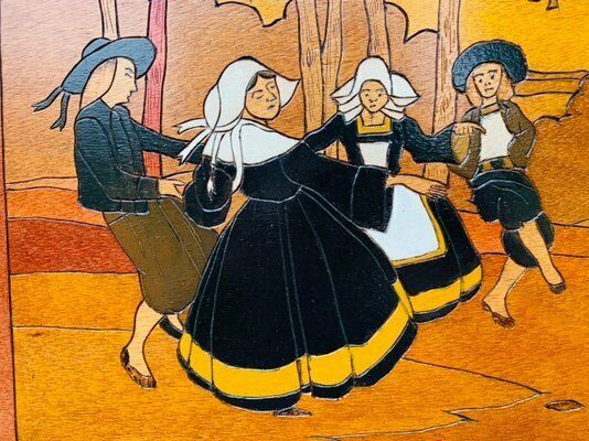 370.0 Wood Carved Folk Art Panels, 1940s, Set Of 2 photo