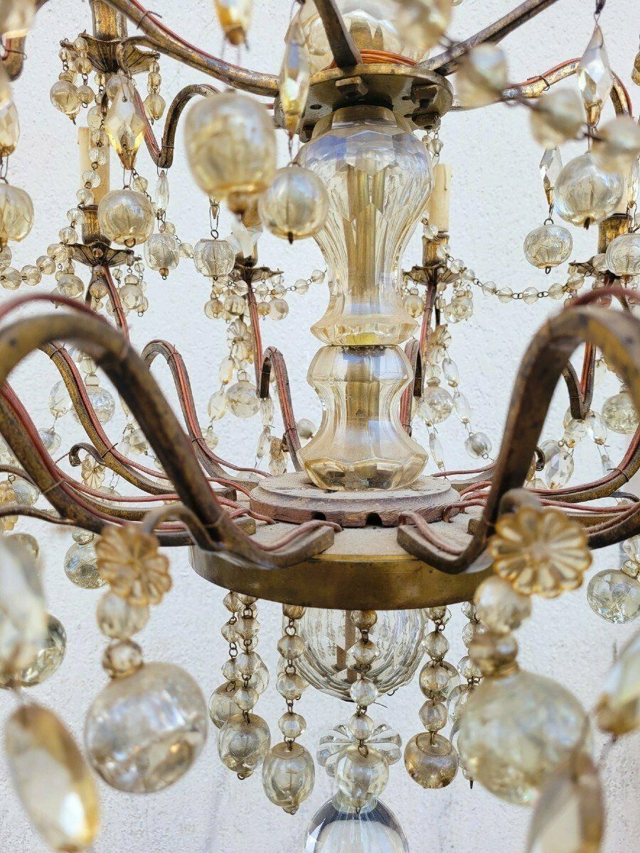 Large Cage Chandelier With Tassels, 18 Lights, Late 19th Early 20th Century photo 3800.0