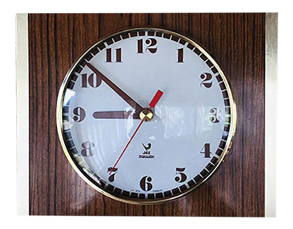 Mid Century Brass And Formica Wall Clock From Jaz, 1970s photo furniture