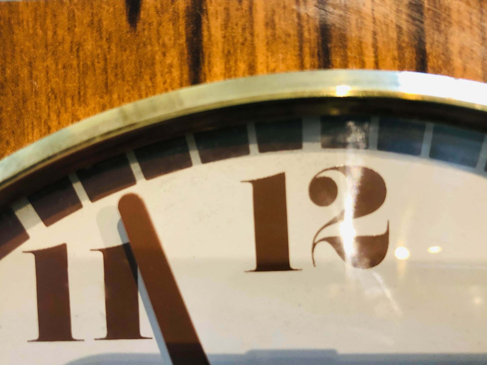 Mid Century Brass And Formica Wall Clock From Jaz, 1970s photo buy
