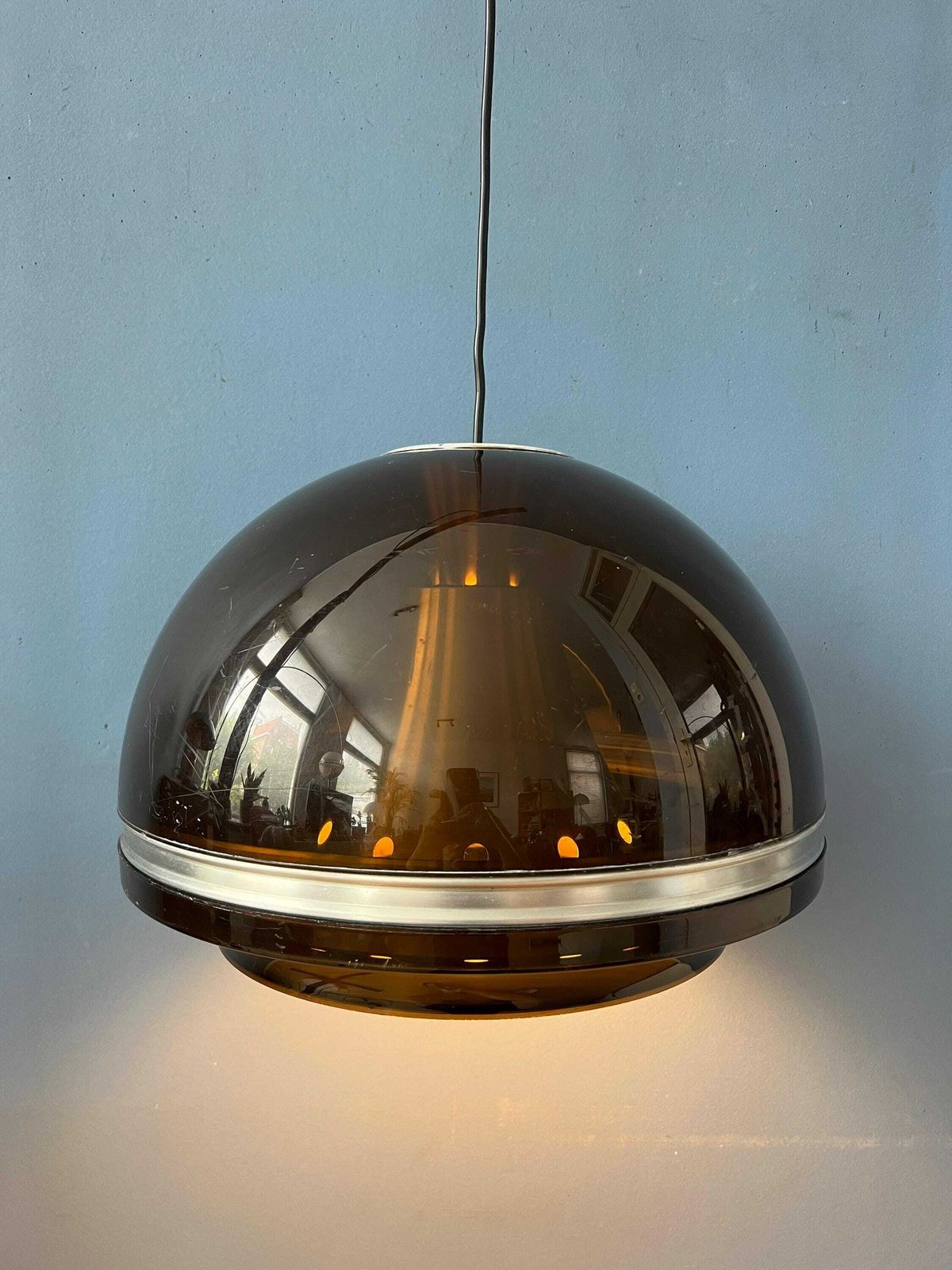Grote Dijkstra Flying Saucer Space Age Dome Hanglamp photo Verlichting