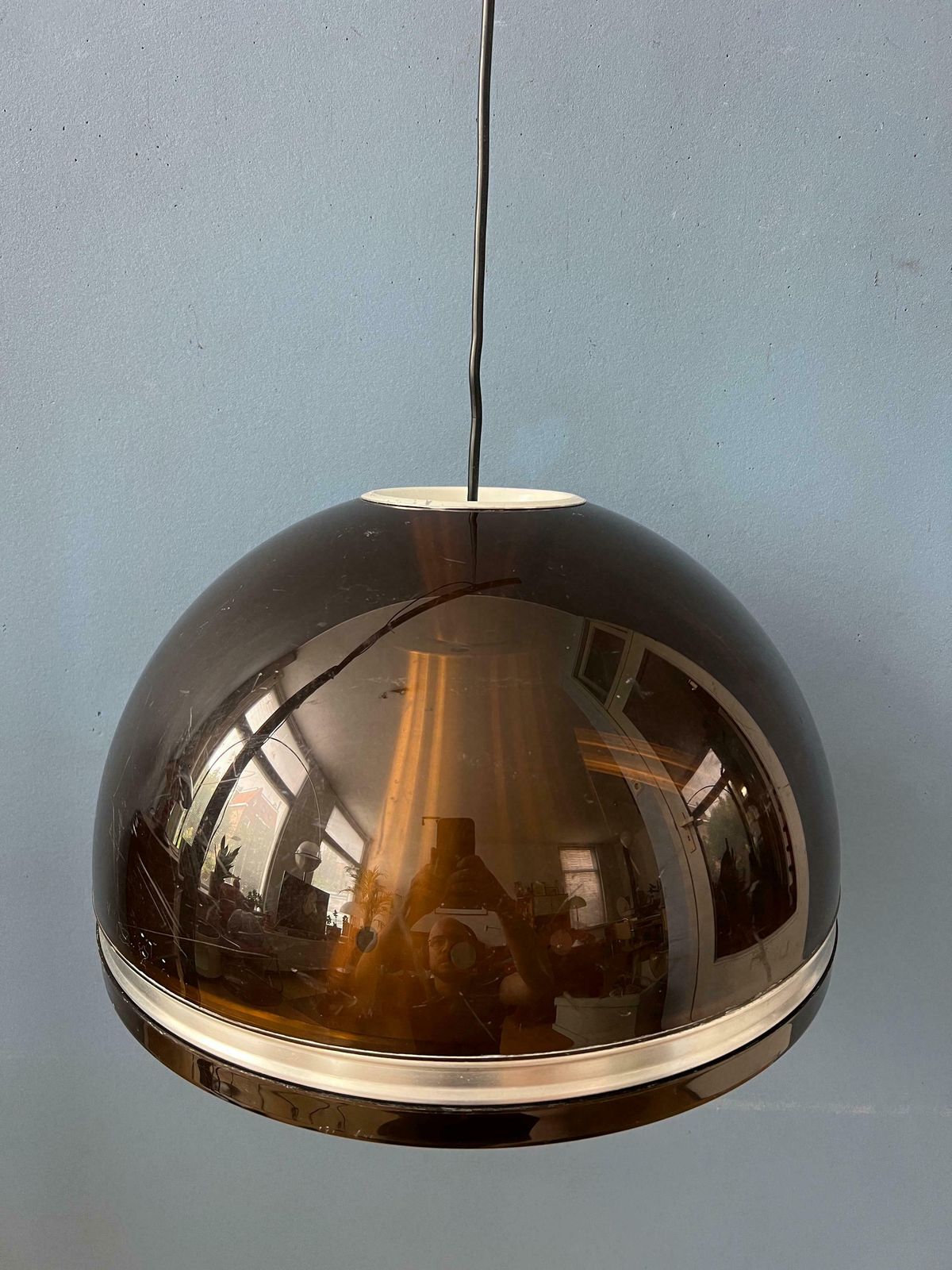 Grote Dijkstra Flying Saucer Space Age Dome Hanglamp photo vintage