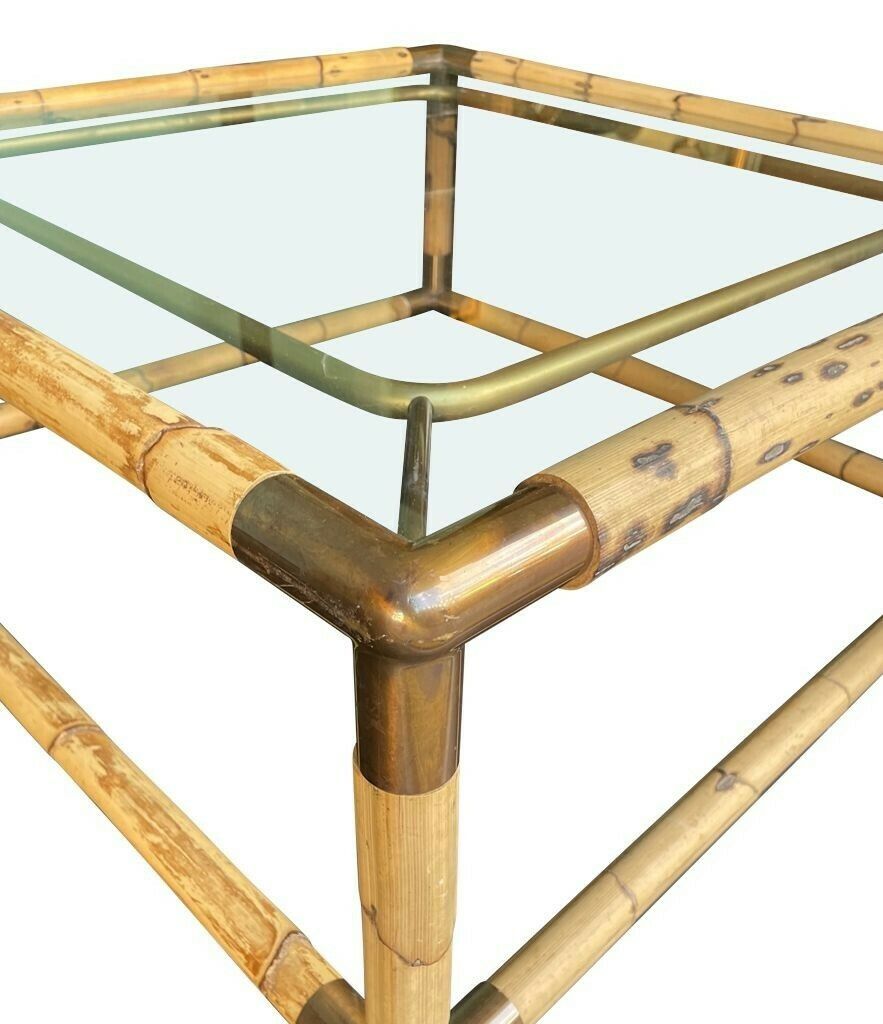 Furniture An Italian 1970s Bamboo And Brass Coffee By By Giovanni Banci For Banci Firenze, photo
