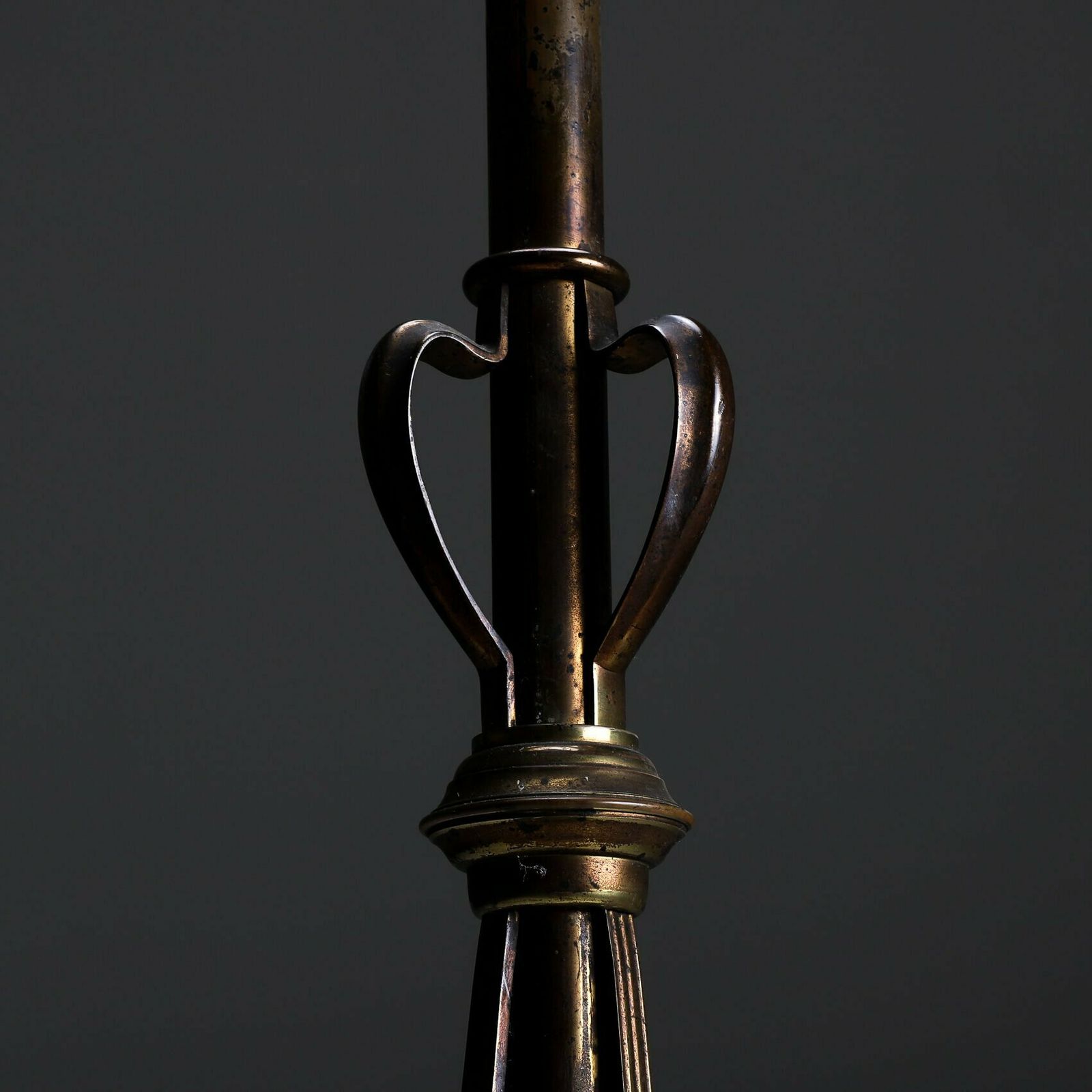 Aged Brass Art Nouveau Floor Lamp photo furniture