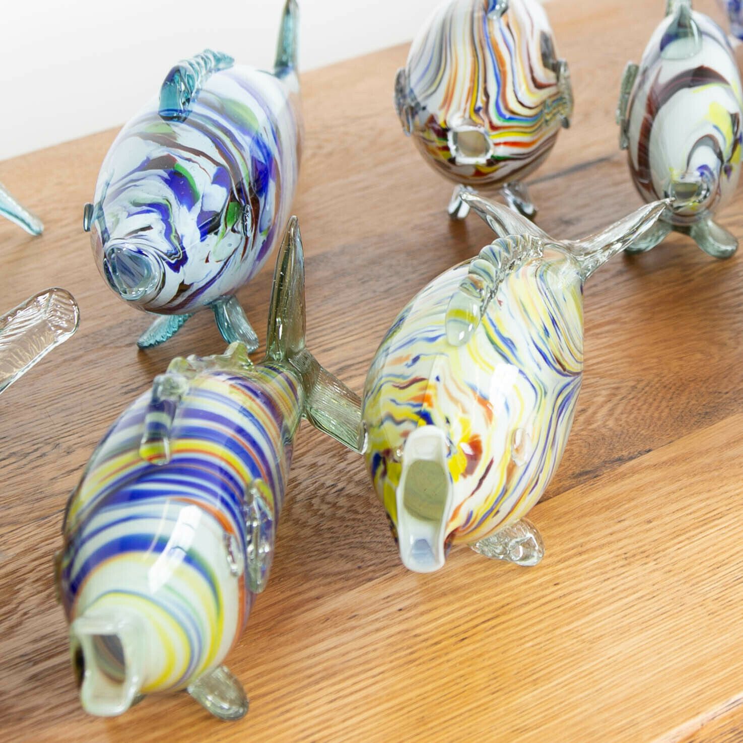 Collection Of 16 Mid Century Murano Glass Fish photo Home Decor