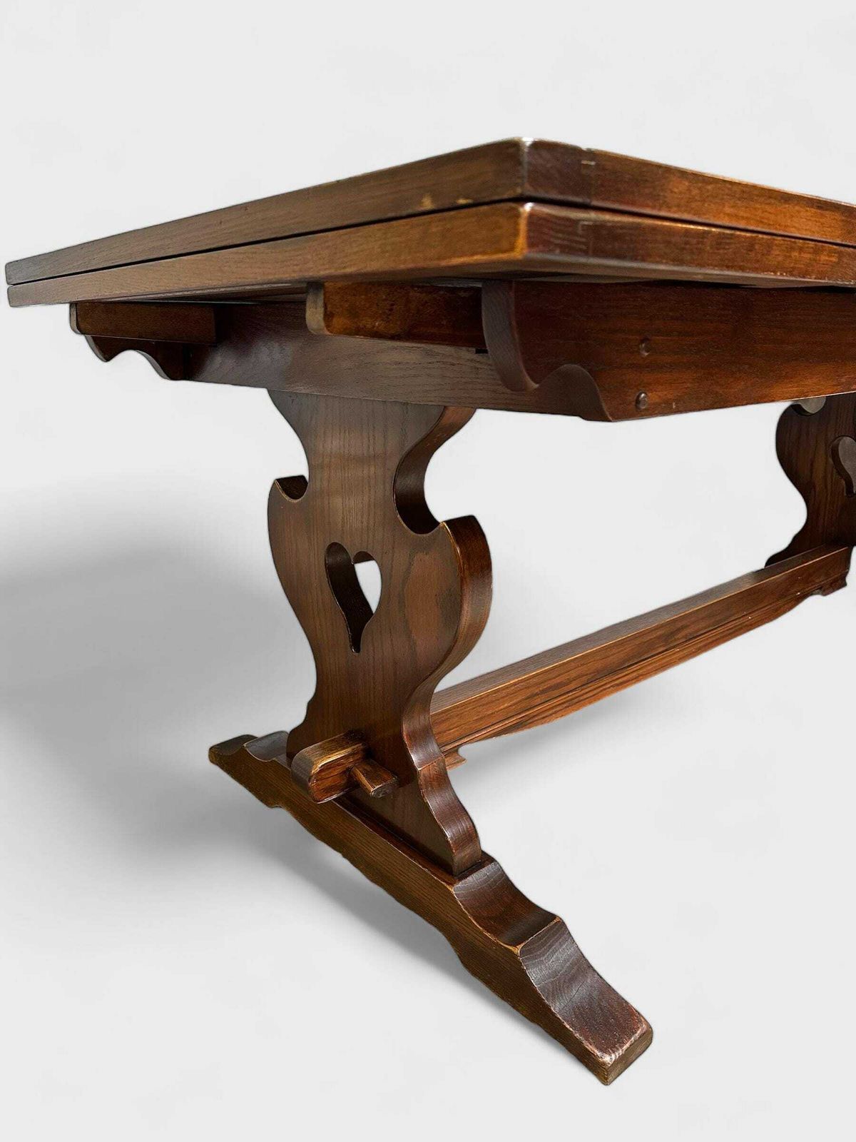 Vintage Old Charm Wood Bros Large Oak Extending Draw Leaf Dining Table C1960 / Seats 8 10 photo Furniture
