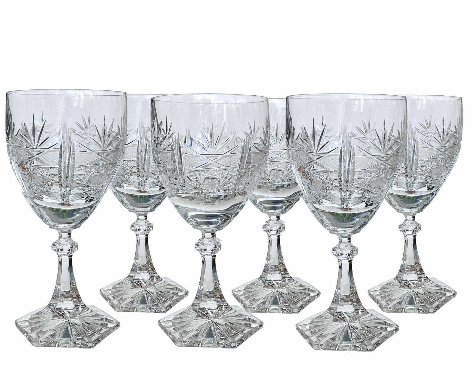 Crystal Wine Glasses | 6pcs | Bohemian Hock Glasses