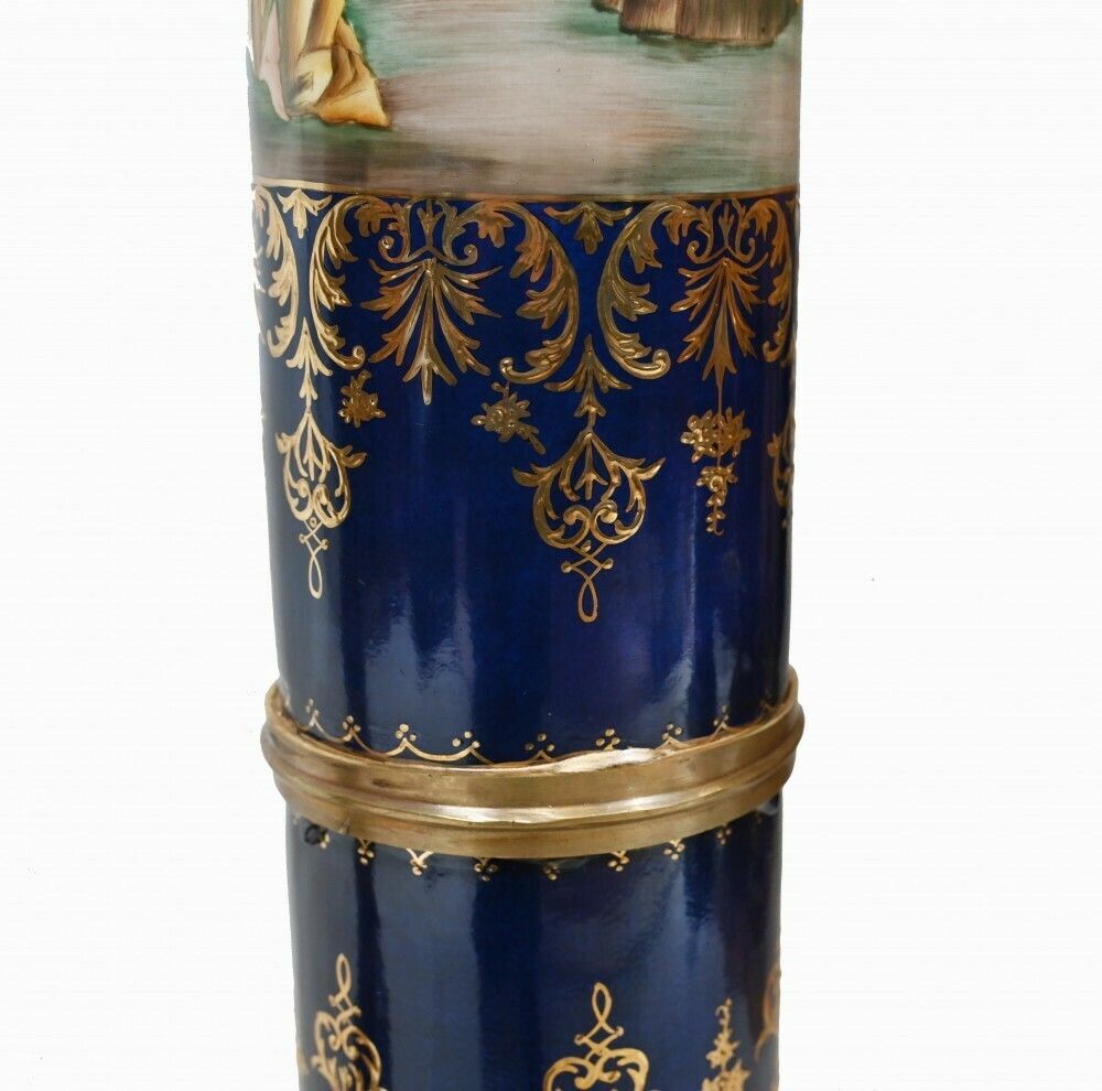 photo for sale Pair French Porcelain Pedestal Stands Paris Sevres Tables