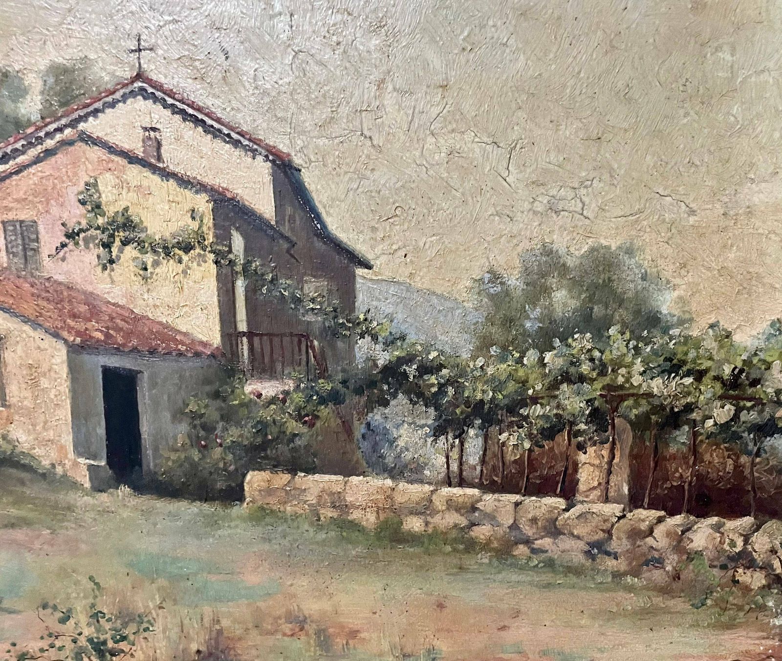 Frans Schilderij Op Hout, Jaren 1890 — Boerderij In De Provence photo vinterior