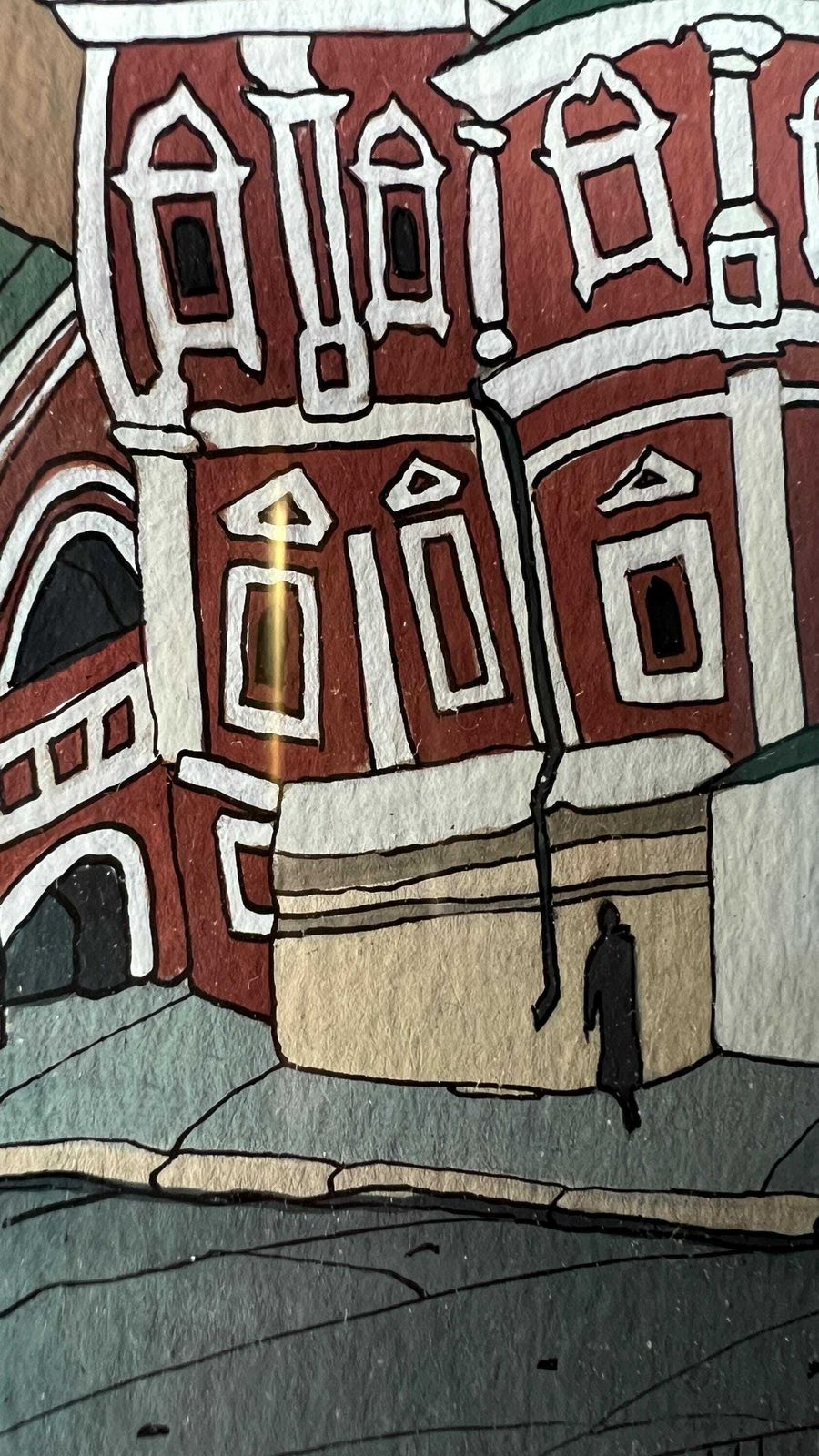 Original Gouache Painting Of The Holy Trinity Church In Moscow By Gregory Shestakov photo buy