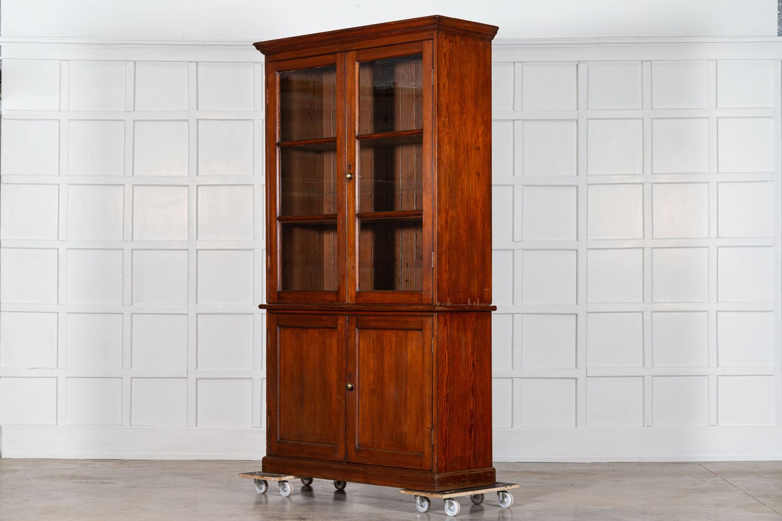 19thc English Glazed Pine Housekeepers Cupboard photo 4543.0