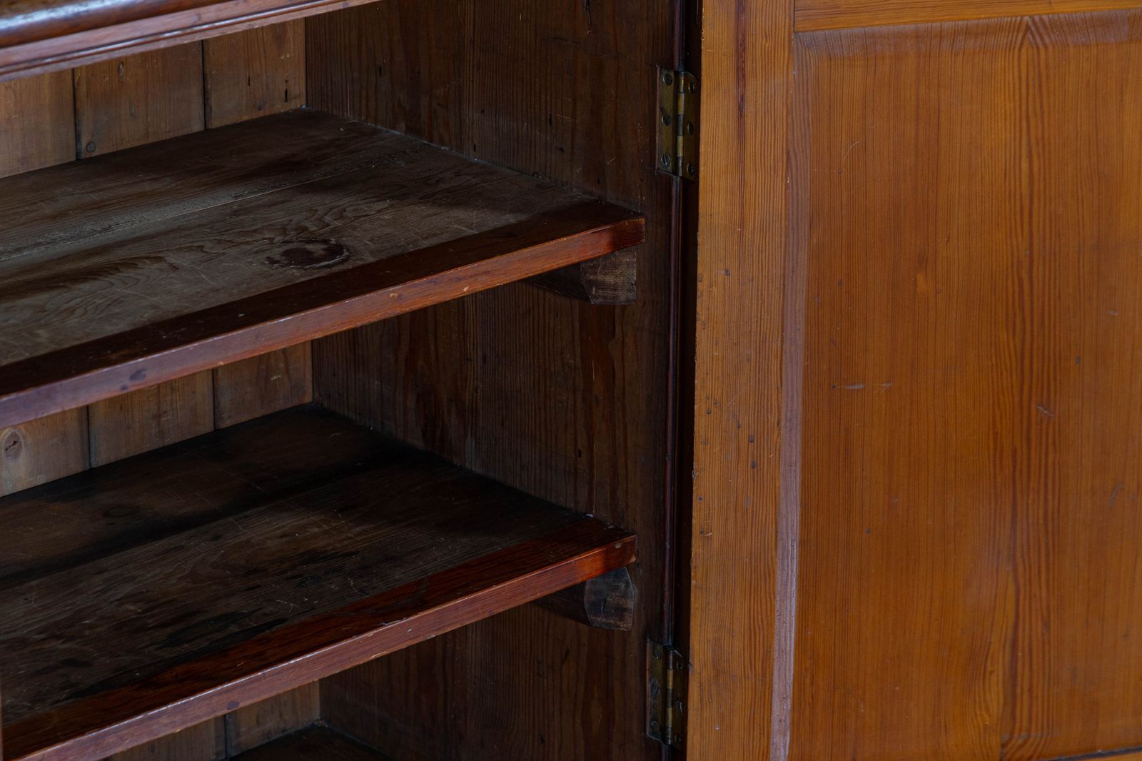 Furniture 19thc English Glazed Pine Housekeepers Cupboard photo