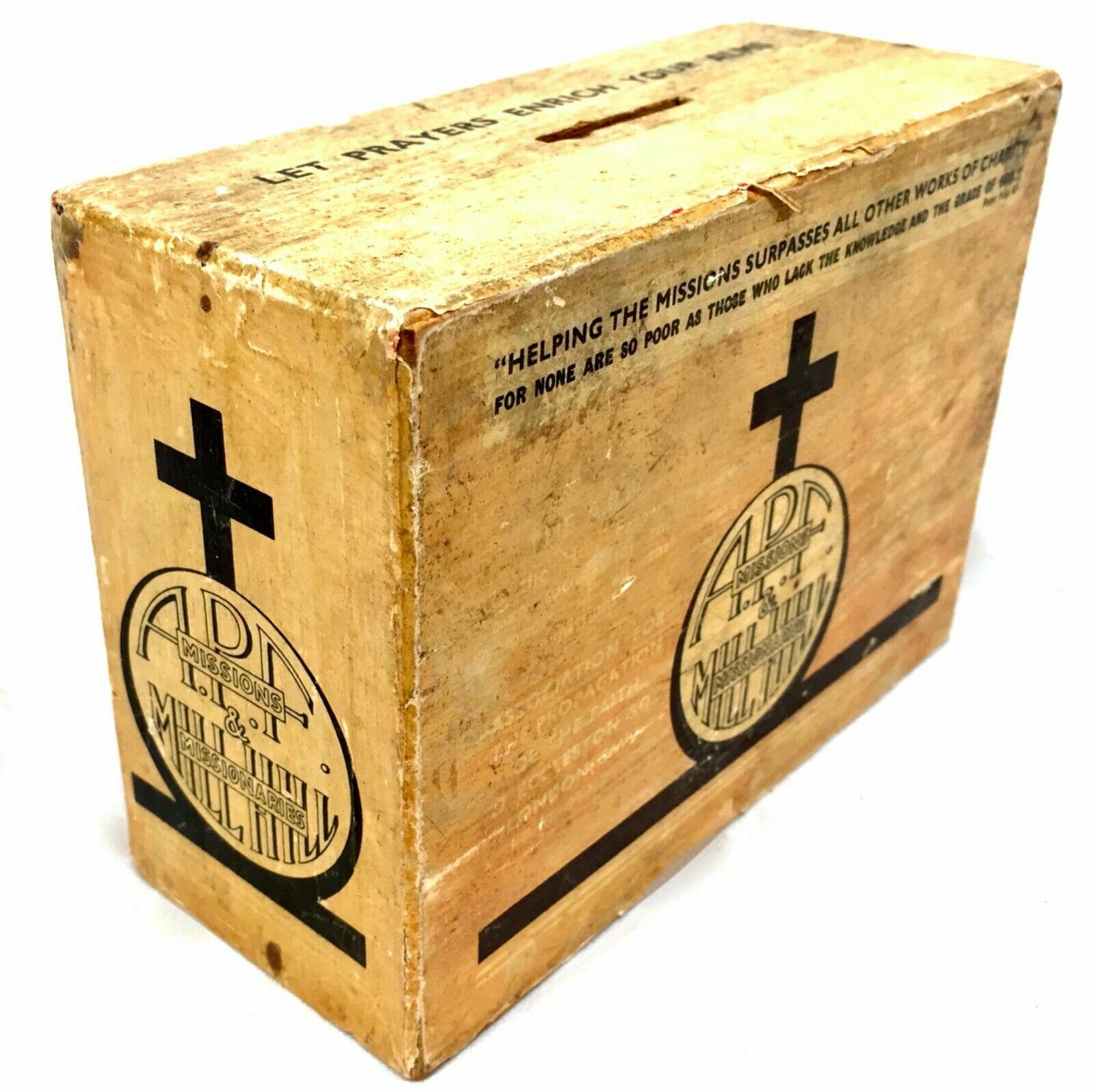 Antique Wooden Apf Church Missionary Society Box / Collection / Offering C.1900 photo for sale
