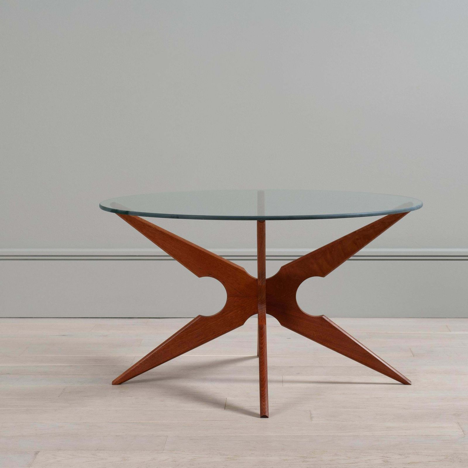 Danish Midcentury Modernist Teak & Glass Coffee Table photo for sale