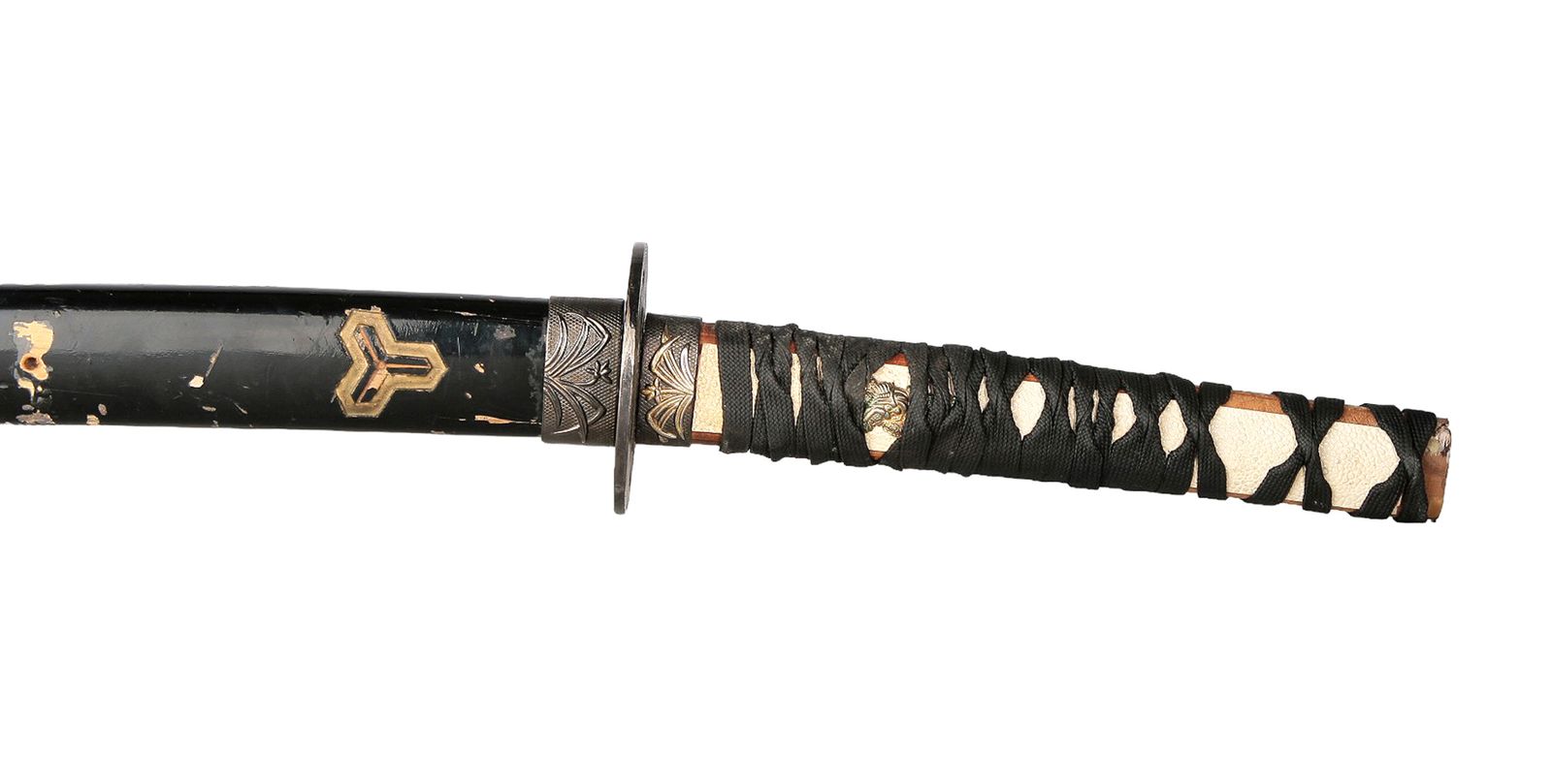 photo vinterior Early 20th Century Recreation Of An Edo /Meiji Period Black Samurai Katana/Long Sword With Scabbard