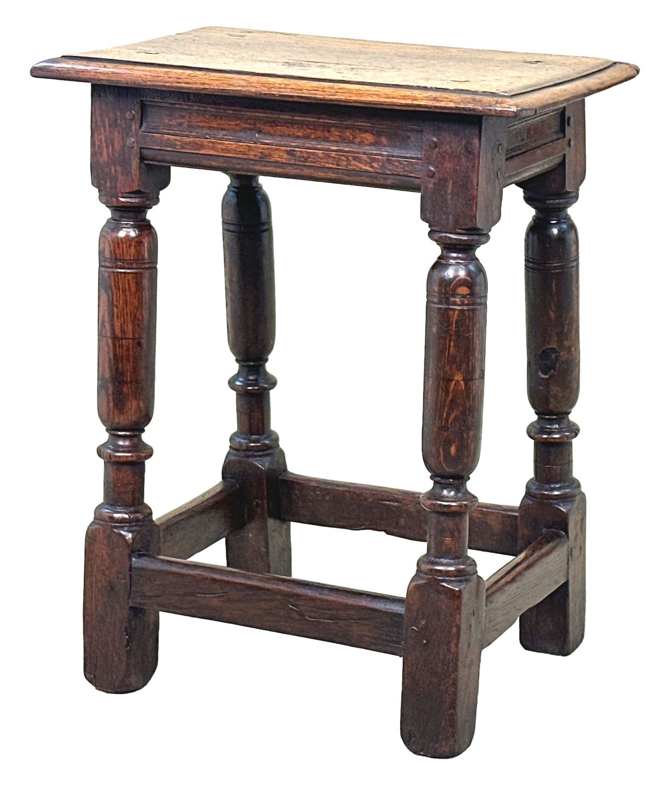 17th Century Rectangular Oak Joint Stool (England, Circa 1660)