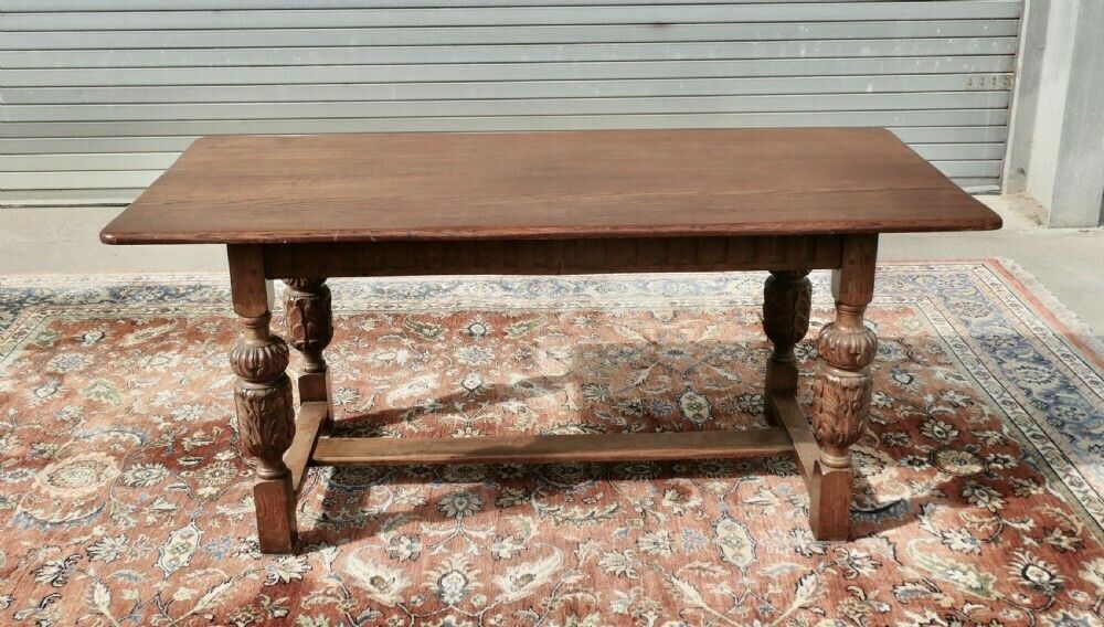 19th Century Farmhouse Gothic Oak Refectory Table photo 1740.0