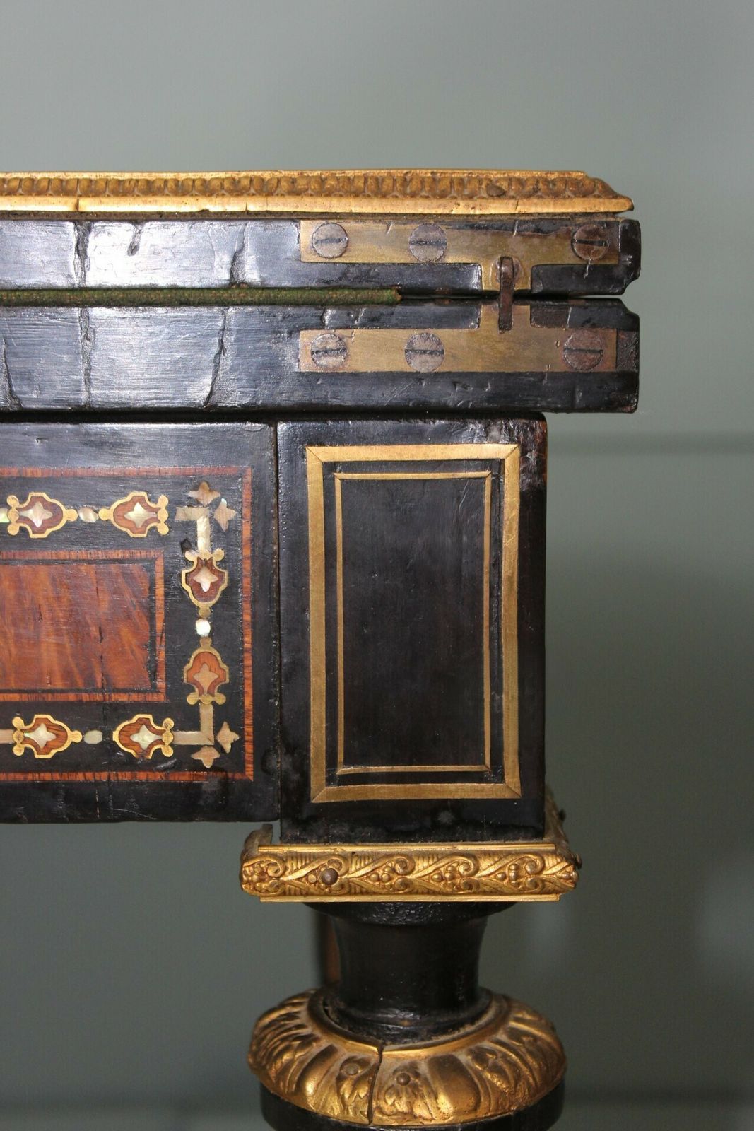 Furniture Exceptional 19th Century French Napoleon III Inlaid  Of Mother Of Pearl  And Burr Walnut Card Table photo