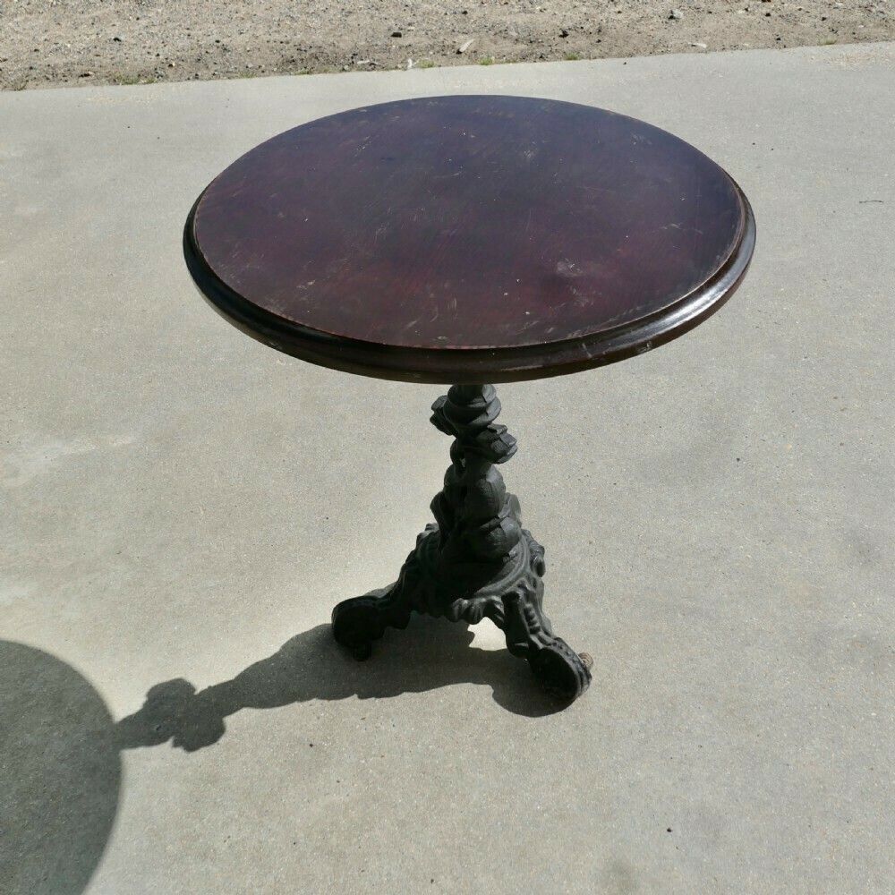 Cast Iron And Oak Pub Table, Garden Table, 1 Of 3 photo 660.0