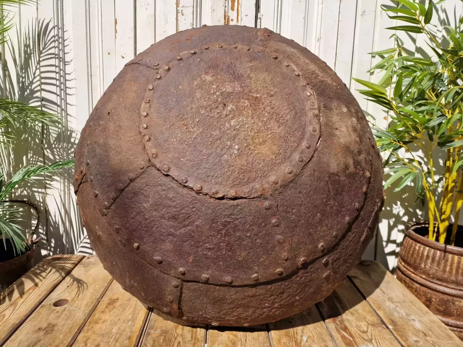 photo for sale Very Large Antique Original Indian Kadai Fire Pit Bbq Drinks Ice Cooler Planter