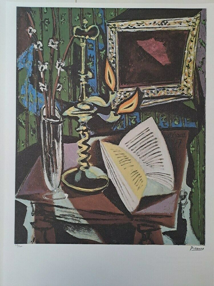 Pablo Picasso Signed Still Life Certificate Spadem Paris photo furniture