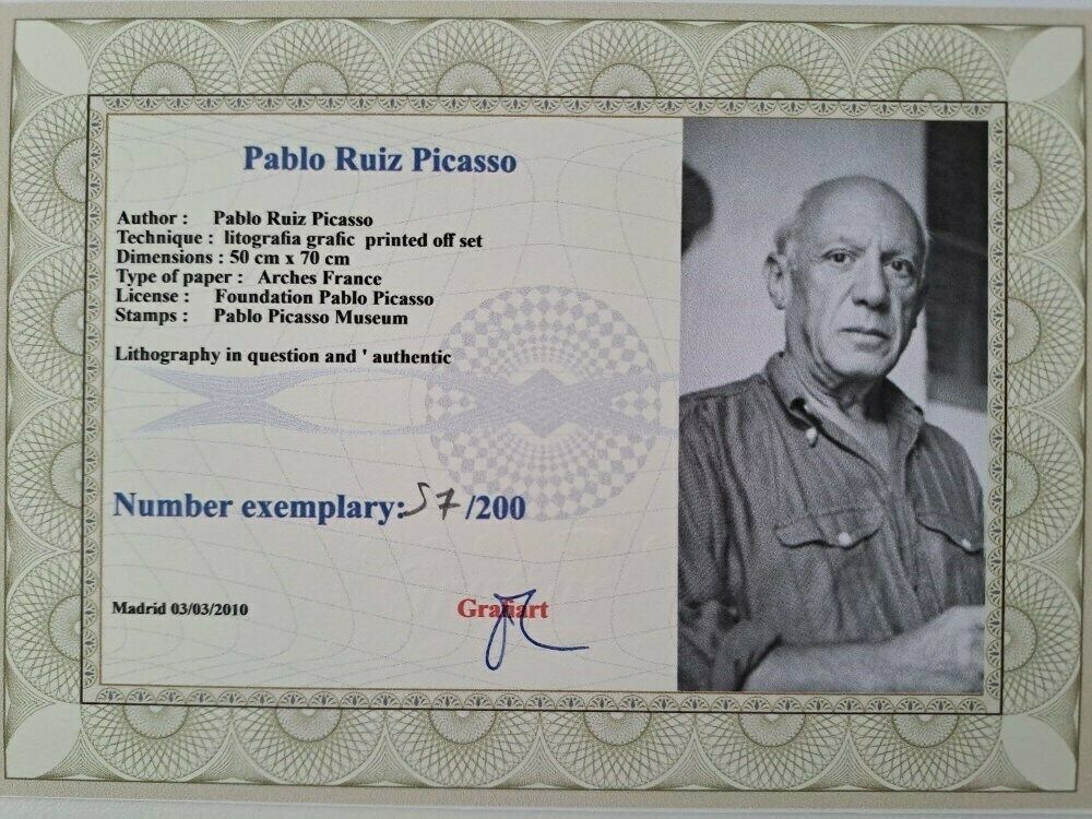 Pablo Picasso Signed Still Life Certificate Spadem Paris photo for sale