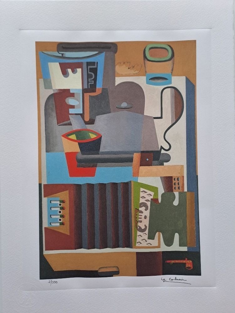 Le Corbusier Signed Lithograph   Accordion, Carafe And Coffee Maker photo furniture