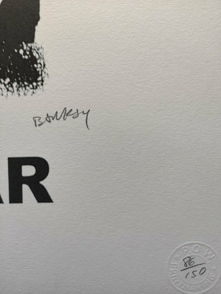 Banksy Signed   Wrong War   Certificate (Banksy Wall Art, Banksy Lithograph, Ban photo for sale