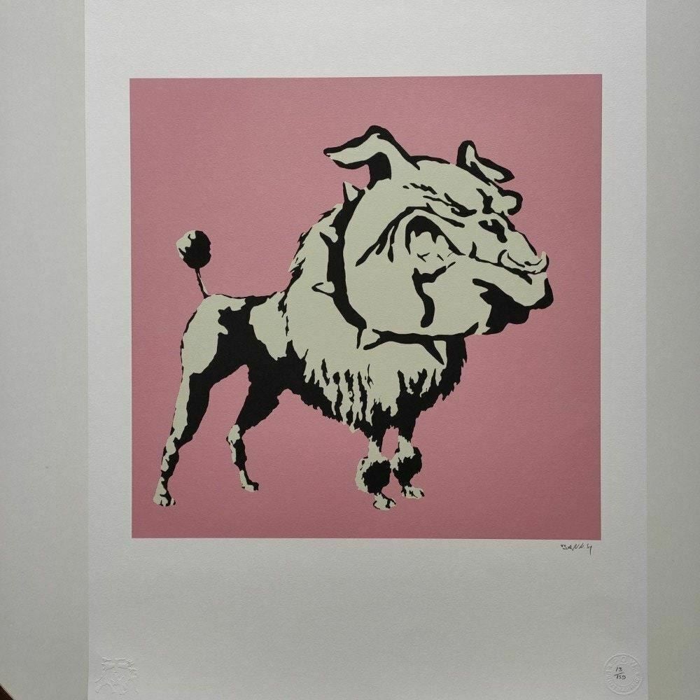 Banksy Pitbull Poodle   Certificate (Banksy Wall Art, Banksy Lithograph)