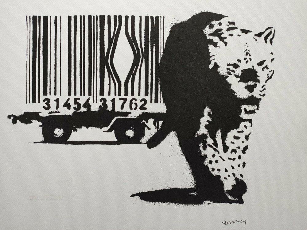 Banksy Signed   Barcode Leopard   Certificate (Banksy Art, Banksy Wall Art, Bank