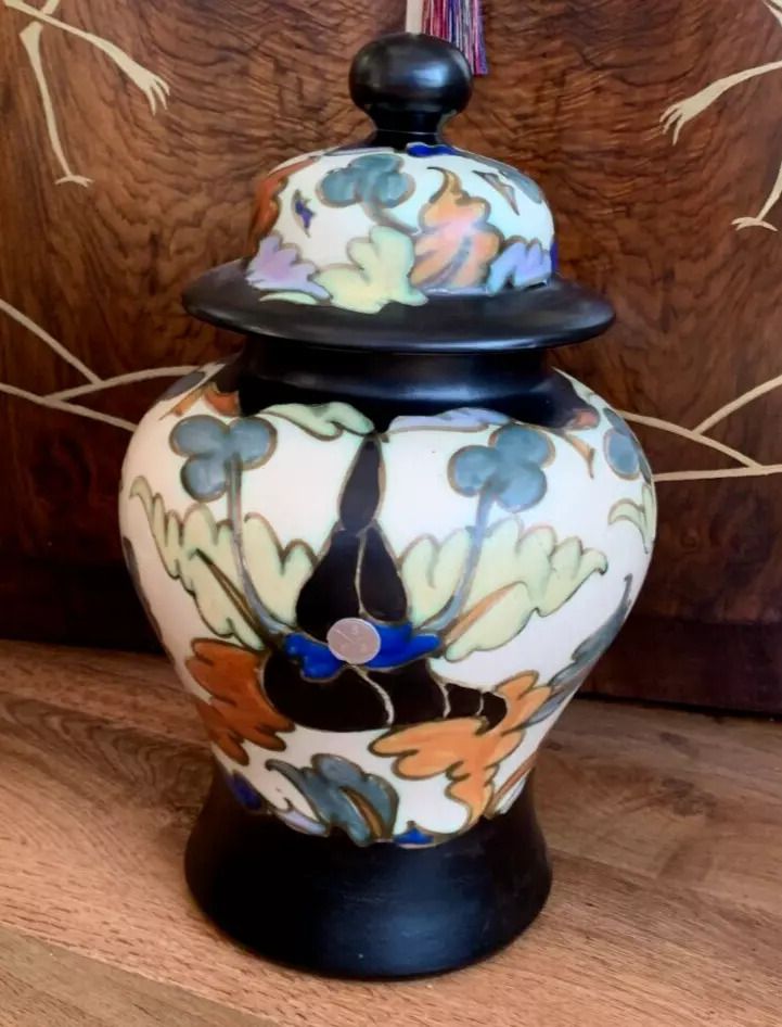 Art Deco Antoine Dubois Belgium Signed Lidded Urn Vase 42cm