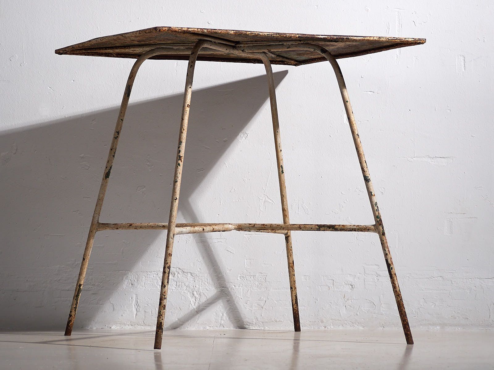 Antique Garden Table With White Patina (C.1920) #22 photo furniture
