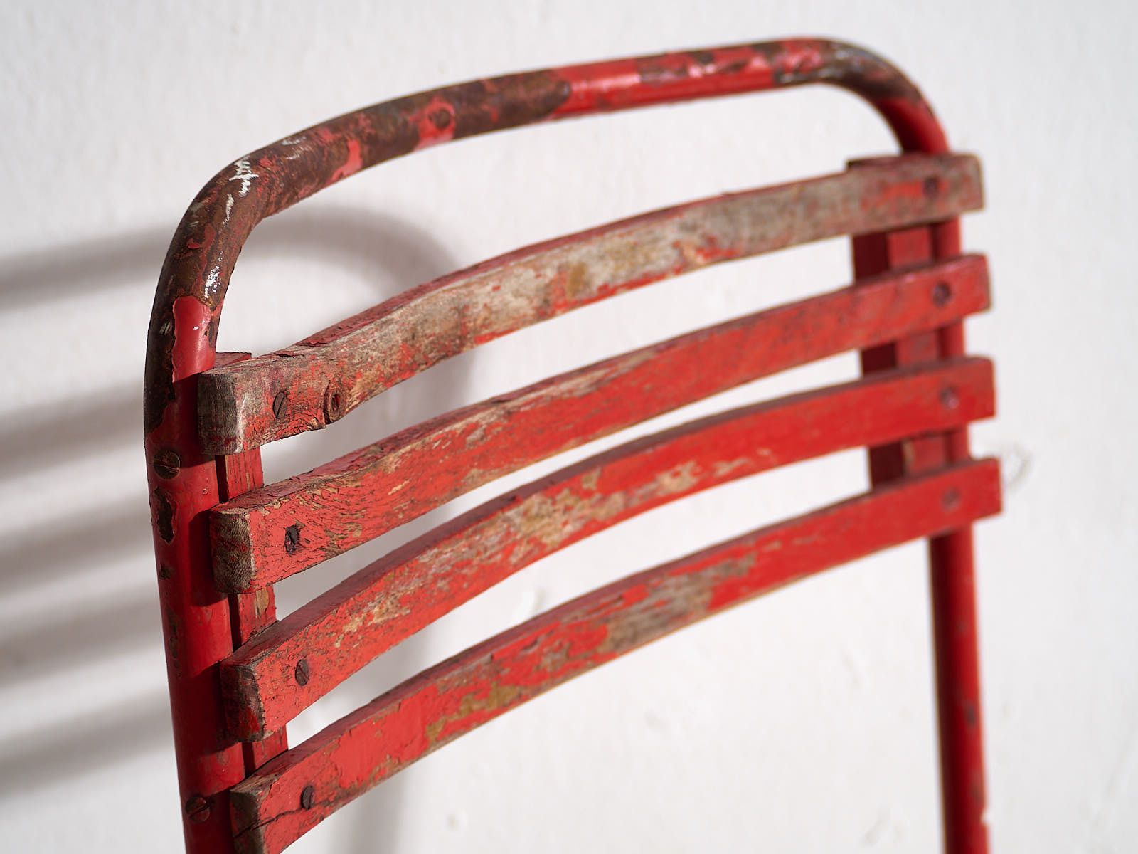 Garden Furniture Antique Red Garden Chairs (C.1920). Set Of 4 Pieces photo