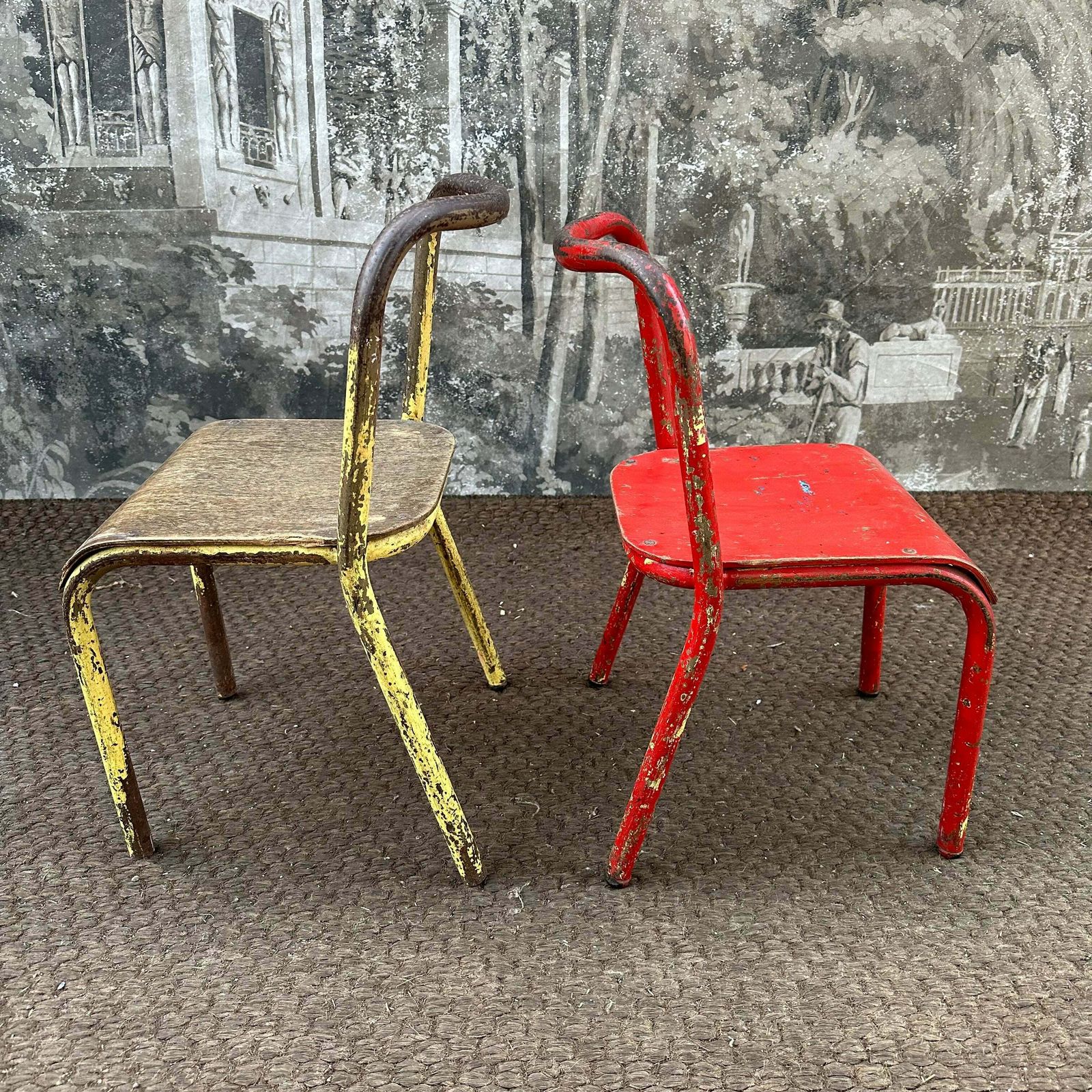 Yellow Chippy Paint | French Vintage Mullca/Mobilor Mid Century Children’s School Chair photo buy