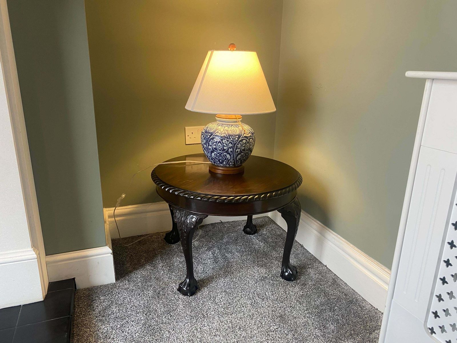 photo for sale Vintage Solid Wood Mid Century Side Table / Coffee Table / Plant Stand / Pot Stand / Pedestal Table