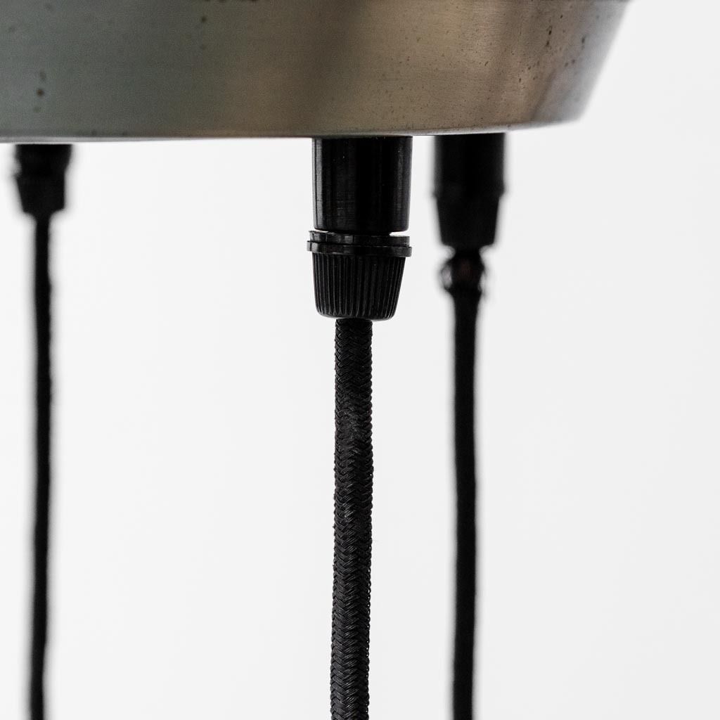 photo for sale Chandelier 6 Lights Glass Metal 70s Vintage Modern Antiques