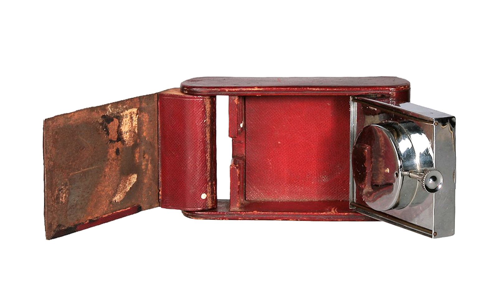 Mid 20th Century Foldable Leather Travel Alarm Clock By Swiss Jaeger Lecoultre For The Luxury Design House Hermès Paris, France photo furniture