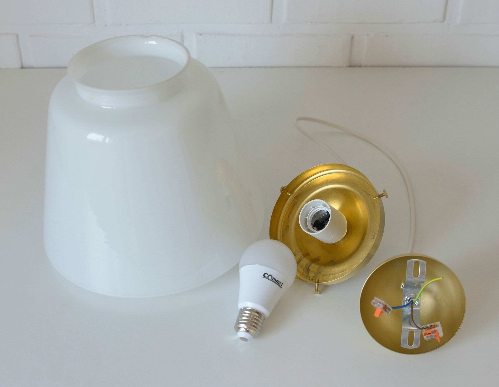 Vintage Pendant Light / Redesign Hanging Lamp / Yugoslavia 1930's / Bauhaus Era / Industrial Lighting / Antique Ceiling Lamp / Art Deco photo vintage