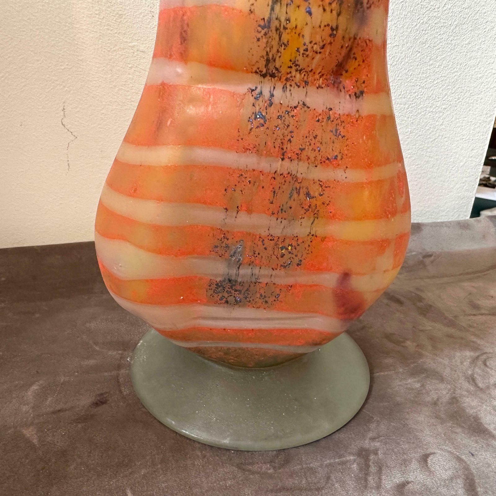 1980s Art Nouveau Style Murano Glass Amphora Vase photo for sale